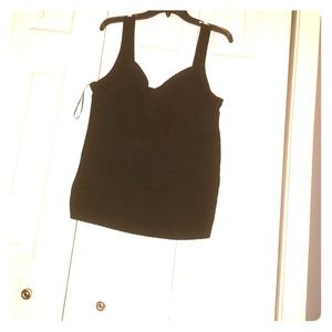 Ribbed black zip back corset